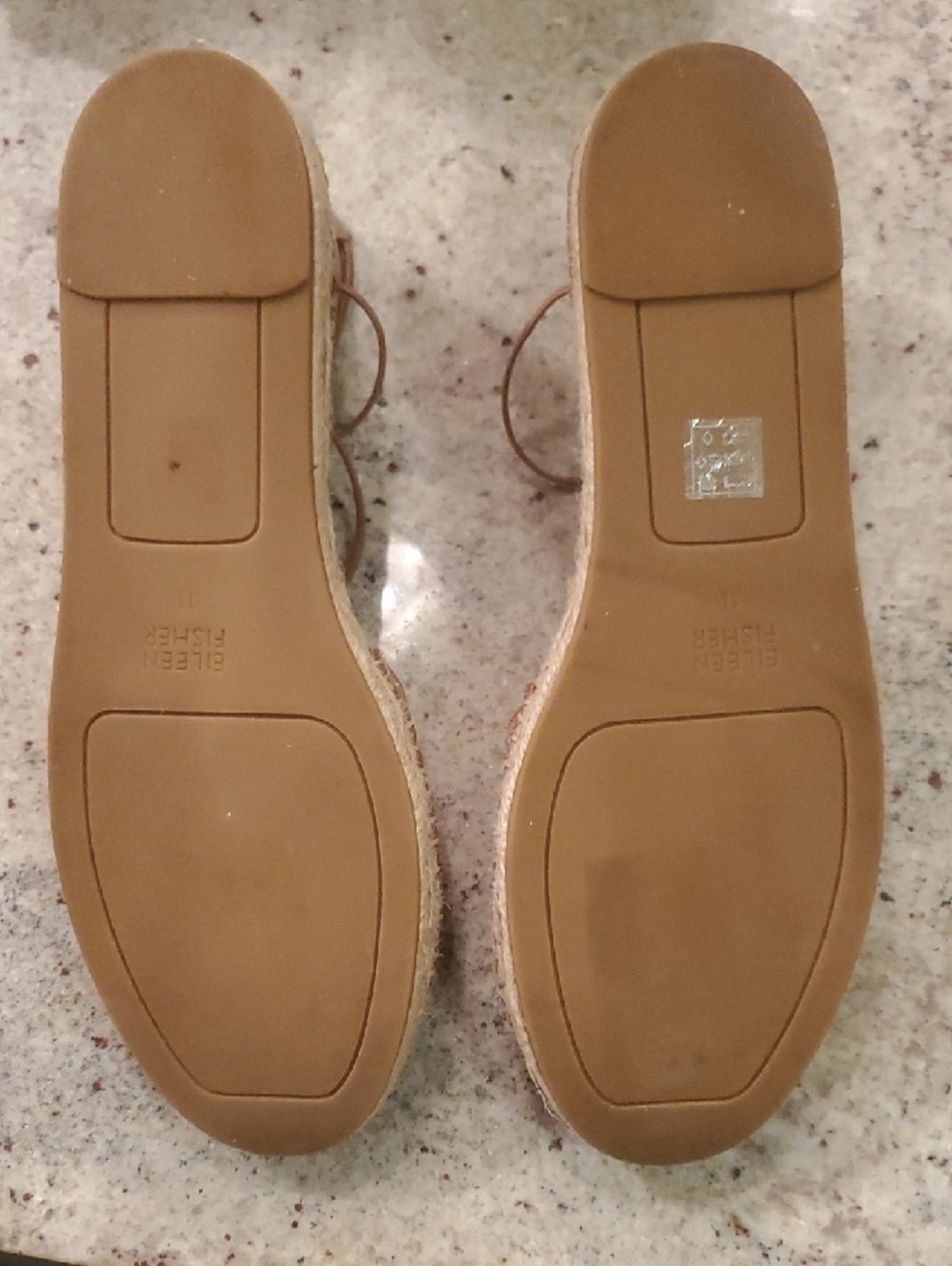 Eileen Fisher Nude Tan Leather Suede Espadrille Boho Sandals S 11 - Picture 5 of 6